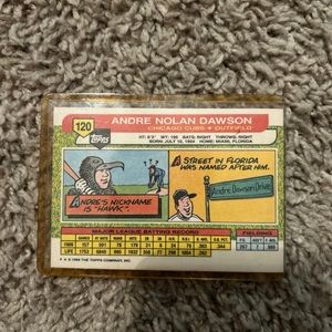 ANDRE NOLAN DAWSON  TOPPs BASEBALL CARD